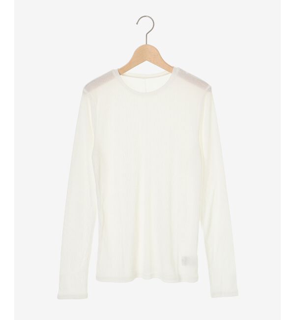 le.coeur blanc「《手洗い可能》シアーリブロングスリーブTシャツ」|Tシャツ・カットソー|