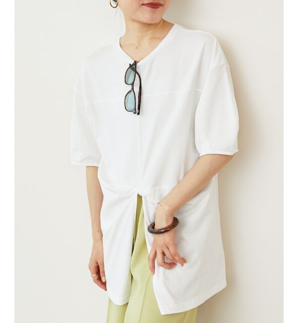  「《手洗い可能》フロントツイストTシャツ」|Tシャツ・カットソー|オフ