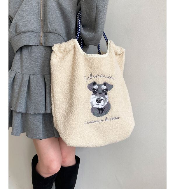  「アニマル刺繍ボアトートバッグ」|トートバッグ|