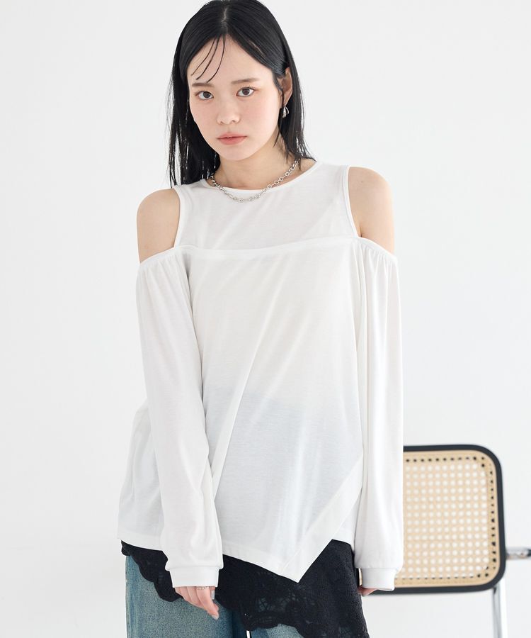earth music&ecology「マルチウェイショルダースリットトップス」|Tシャツ・カットソー|