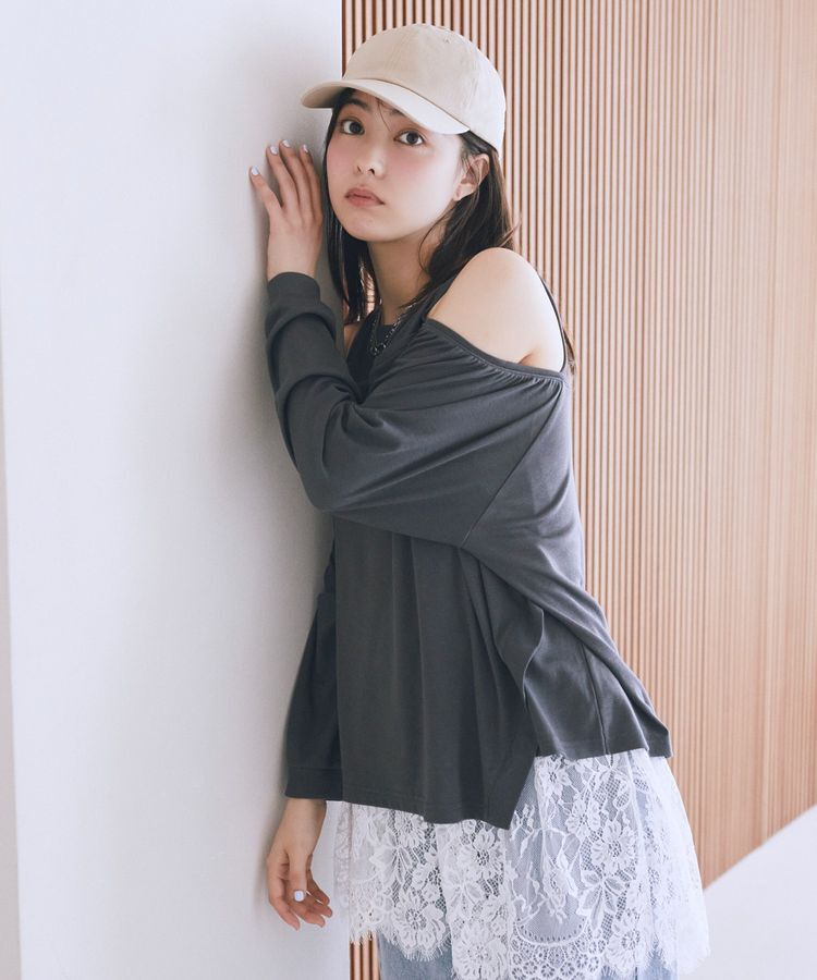 earth music&ecology「マルチウェイショルダースリットトップス」|Tシャツ・カットソー|
