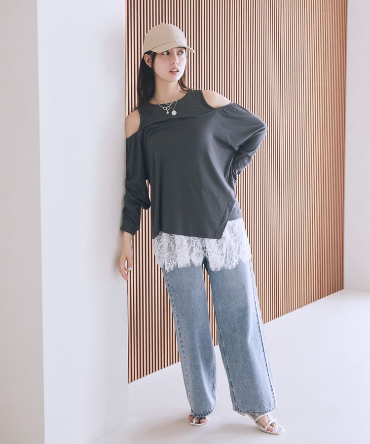 earth music&ecology「マルチウェイショルダースリットトップス」|Tシャツ・カットソー|