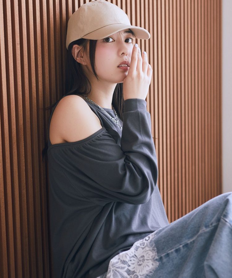 earth music&ecology「マルチウェイショルダースリットトップス」|Tシャツ・カットソー|