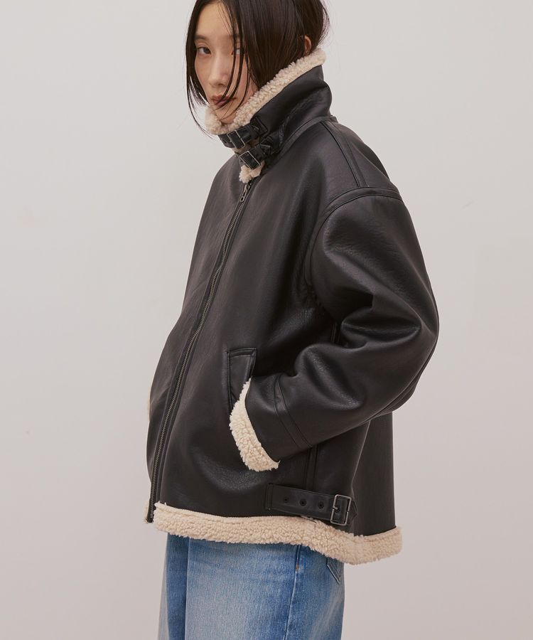 AMERICAN HOLIC「ボアフェイクレザーブルゾン」|その他|