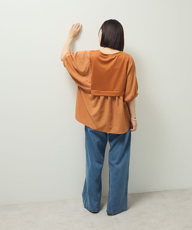 Green Parks「ベスト風7分袖ドッキングプルオーバー」|Tシャツ・カットソー|
