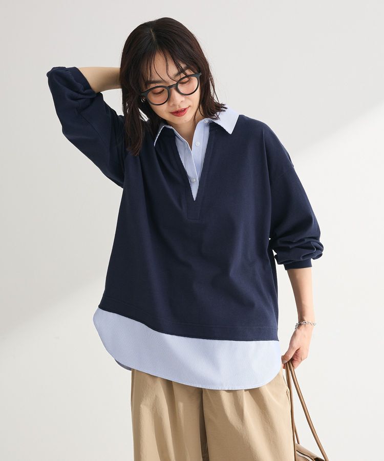 Green Parks「衿レイヤードッキングチュニック」|Tシャツ・カットソー|