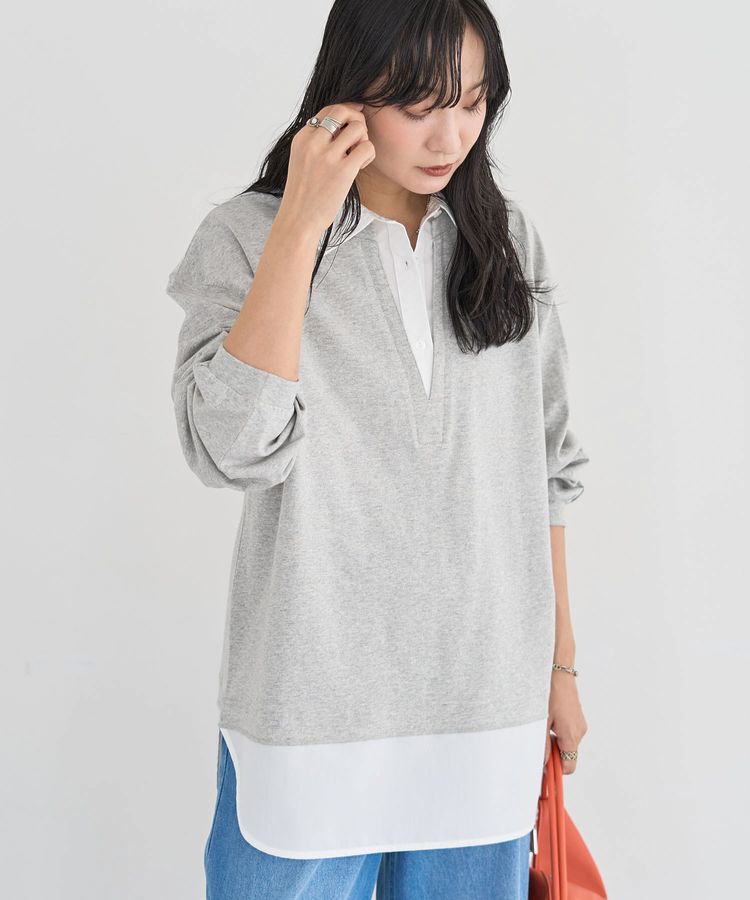 Green Parks「衿レイヤードッキングチュニック」|Tシャツ・カットソー|Gray Mixture