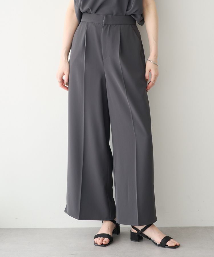 YECCA VECCA「【接触冷感】COOLスリットワイドパンツ」|その他|Charcoal Gray