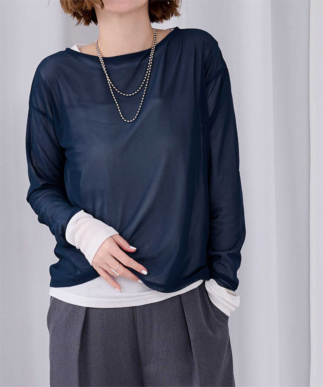 ur's「シアーボートネックプルオーバー」|Tシャツ・カットソー|