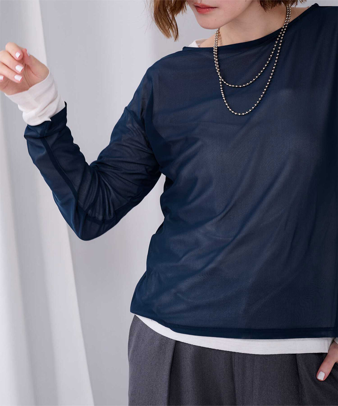 ur's「シアーボートネックプルオーバー」|Tシャツ・カットソー|