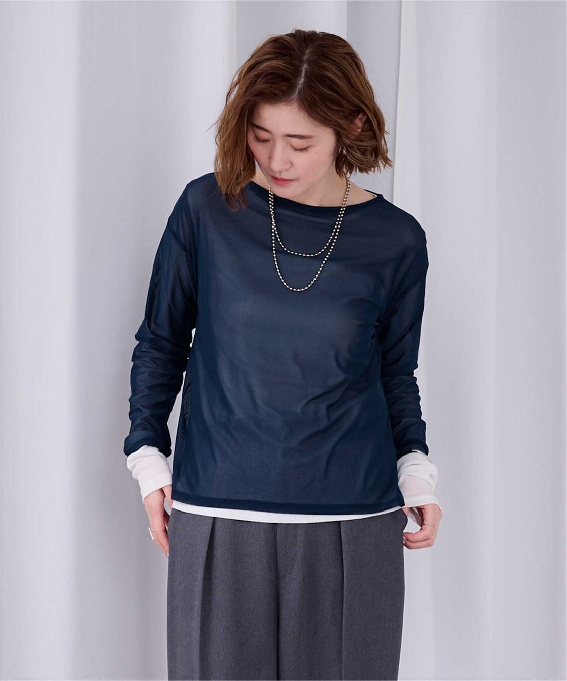 ur's「シアーボートネックプルオーバー」|Tシャツ・カットソー|