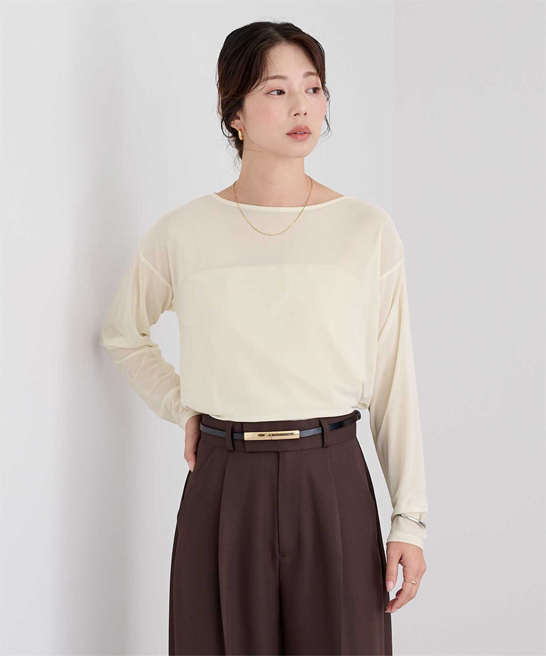 ur's「シアーボートネックプルオーバー」|Tシャツ・カットソー|