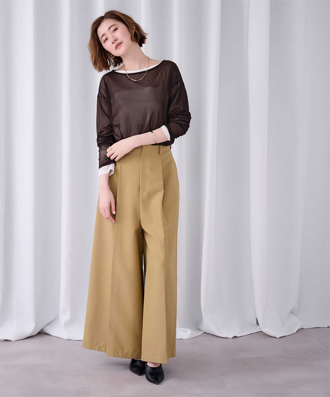 ur's「シアーボートネックプルオーバー」|Tシャツ・カットソー|