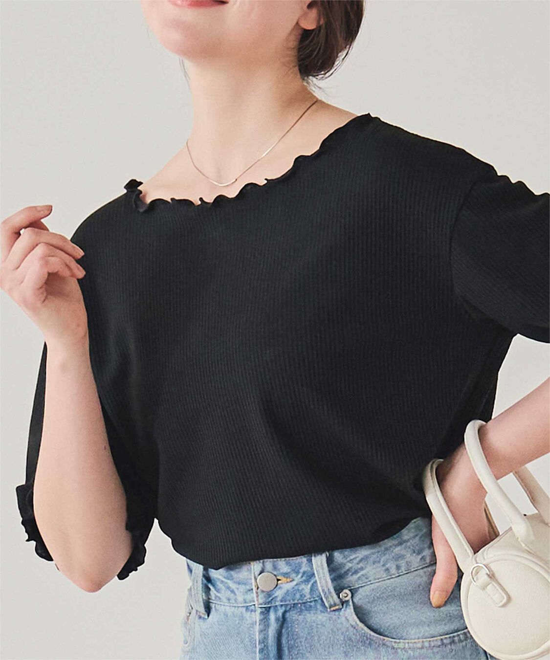 titivate「機能性リブカットソーメロートップス」|Tシャツ・カットソー|