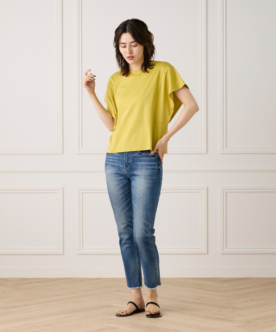 7-IDconcept.「《大きいサイズ》ハンカチスリーブプルオーバー《接触冷感》」|Tシャツ・カットソー|