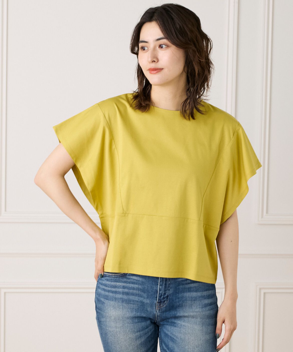 7-IDconcept.「《大きいサイズ》ハンカチスリーブプルオーバー《接触冷感》」|Tシャツ・カットソー|