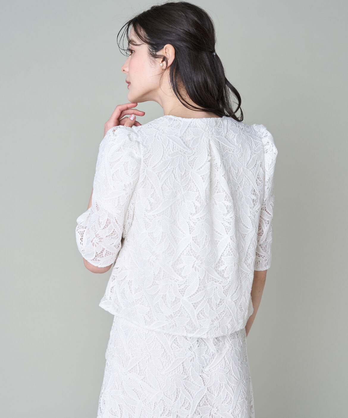 Maglie le cassetto「《M Maglie le cassetto》フラワーレース柄半袖ジャケット」|その他|