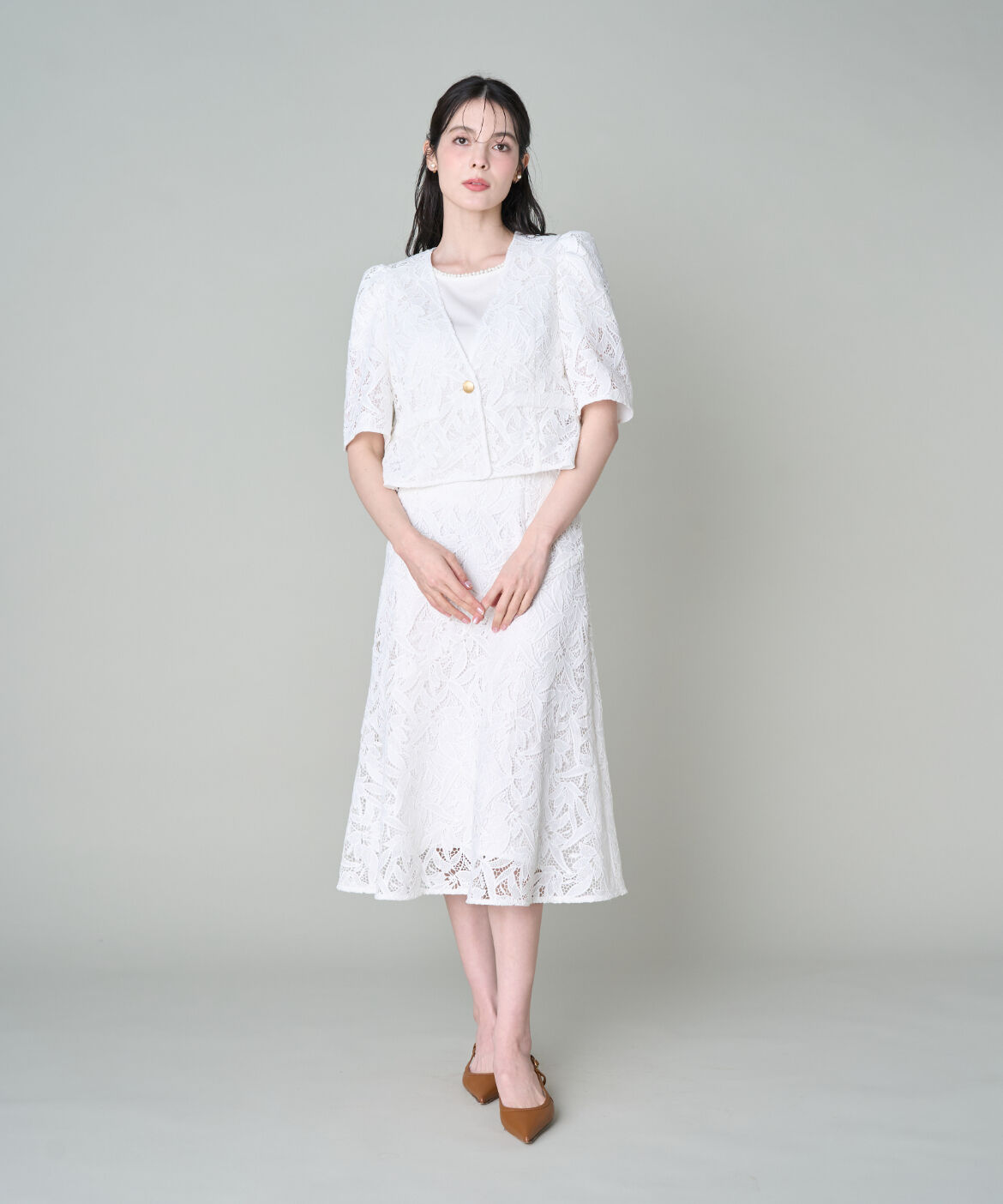 Maglie le cassetto「《M Maglie le cassetto》フラワーレース柄半袖ジャケット」|その他|