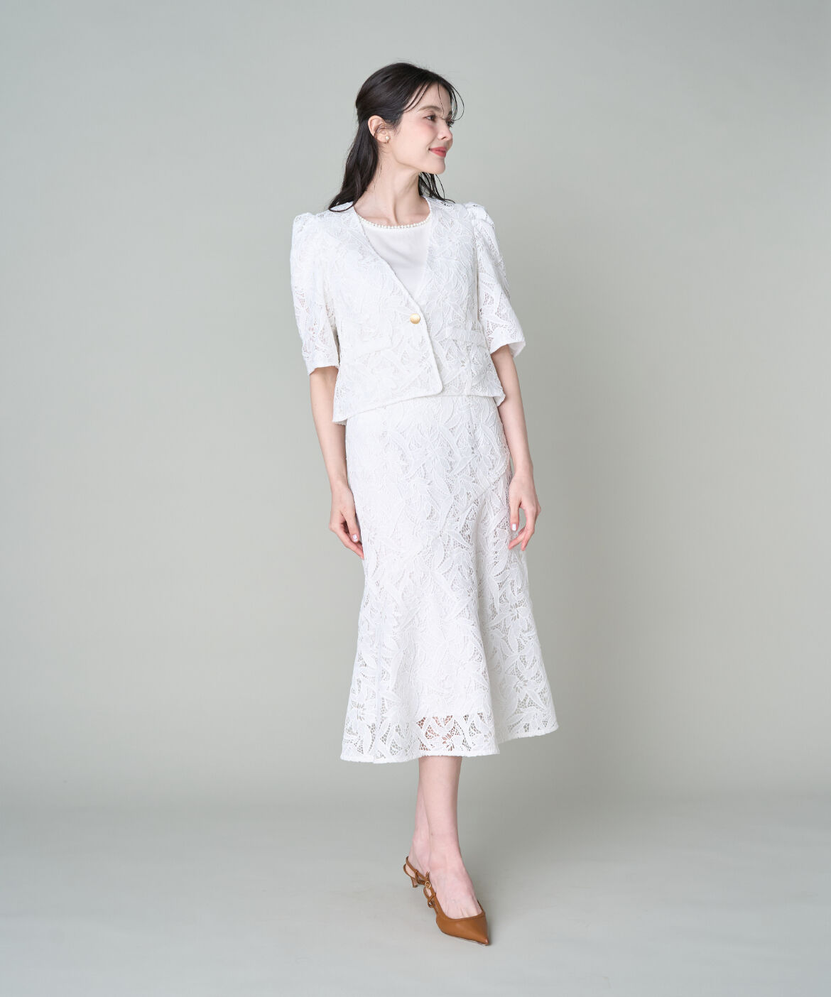 Maglie le cassetto「《M Maglie le cassetto》フラワーレース柄半袖ジャケット」|その他|