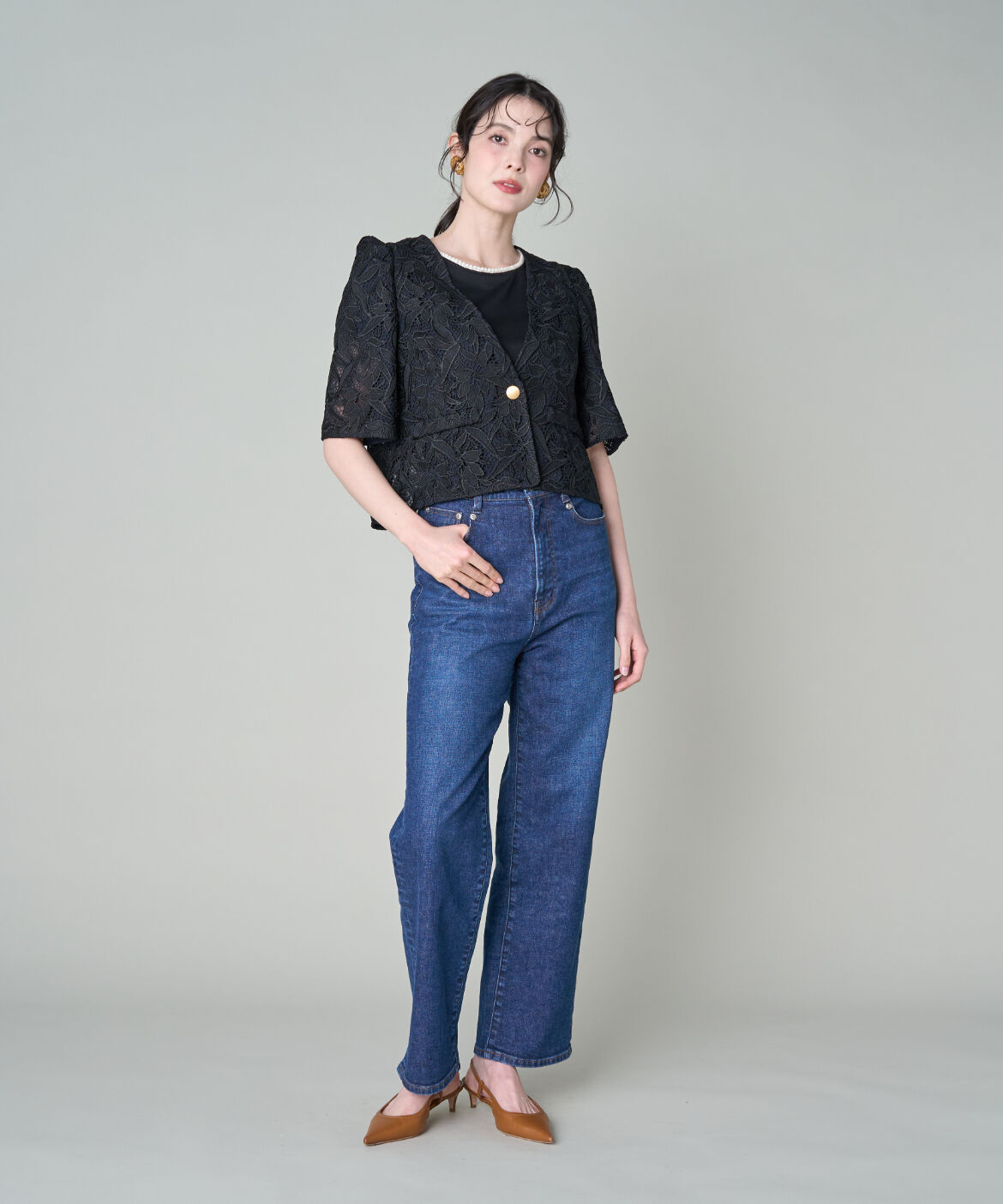 Maglie le cassetto「《M Maglie le cassetto》フラワーレース柄半袖ジャケット」|その他|