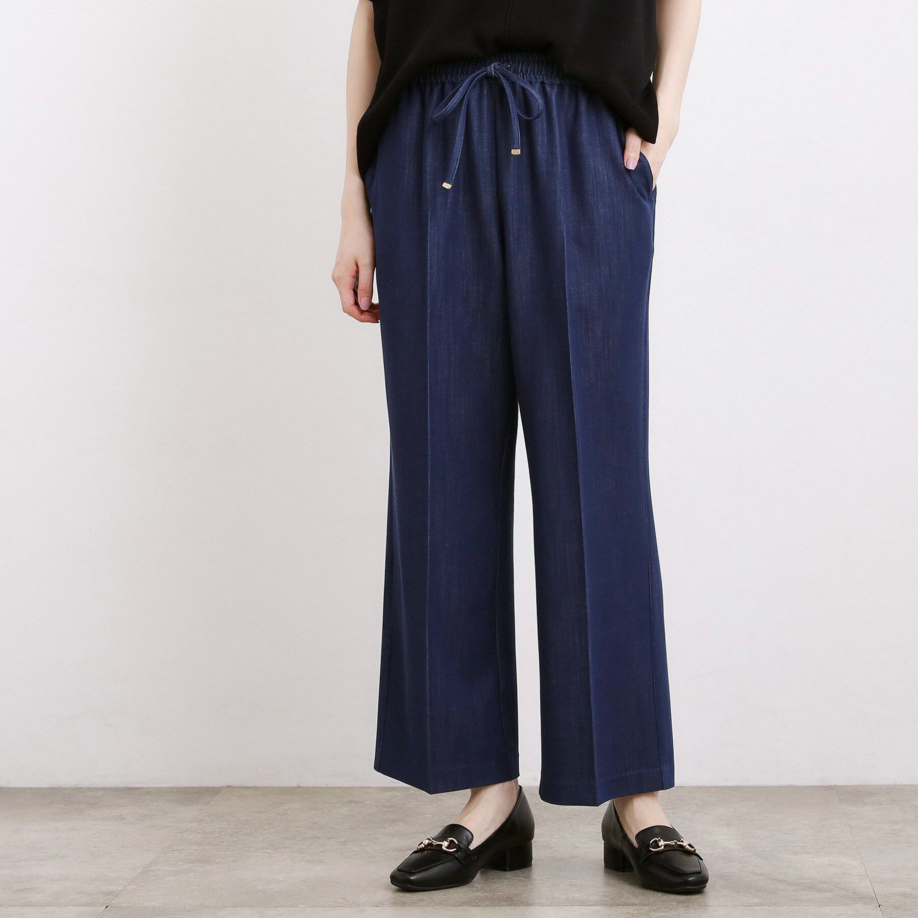 grove「楽ちんできれい見え デニムライクストレッチドロストパンツ」|その他|