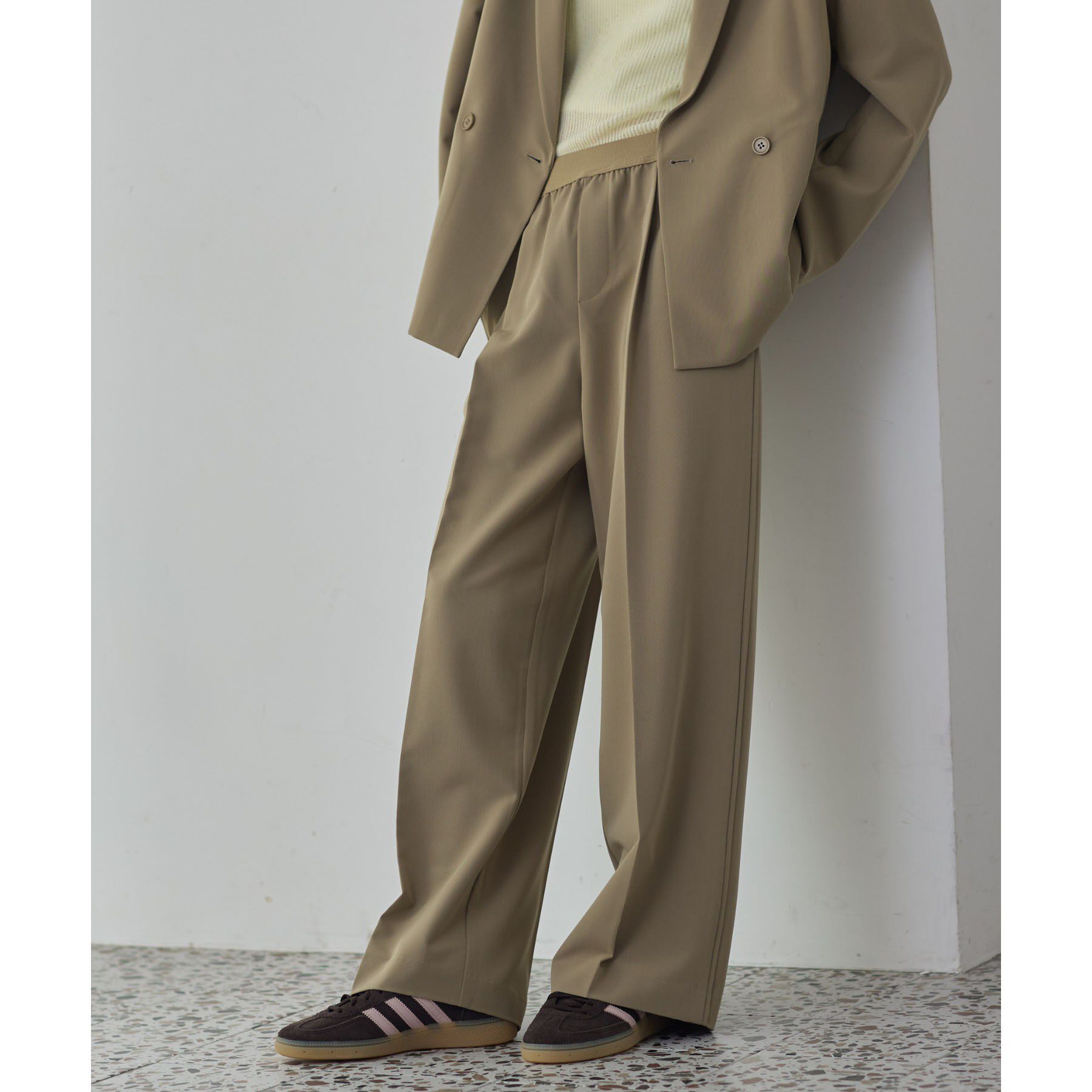 GALLEST「Comfy Set Up｜イージーストレートワイドパンツ【セットアップ対応／通勤／カセット服】」|その他|ベージュ(052)