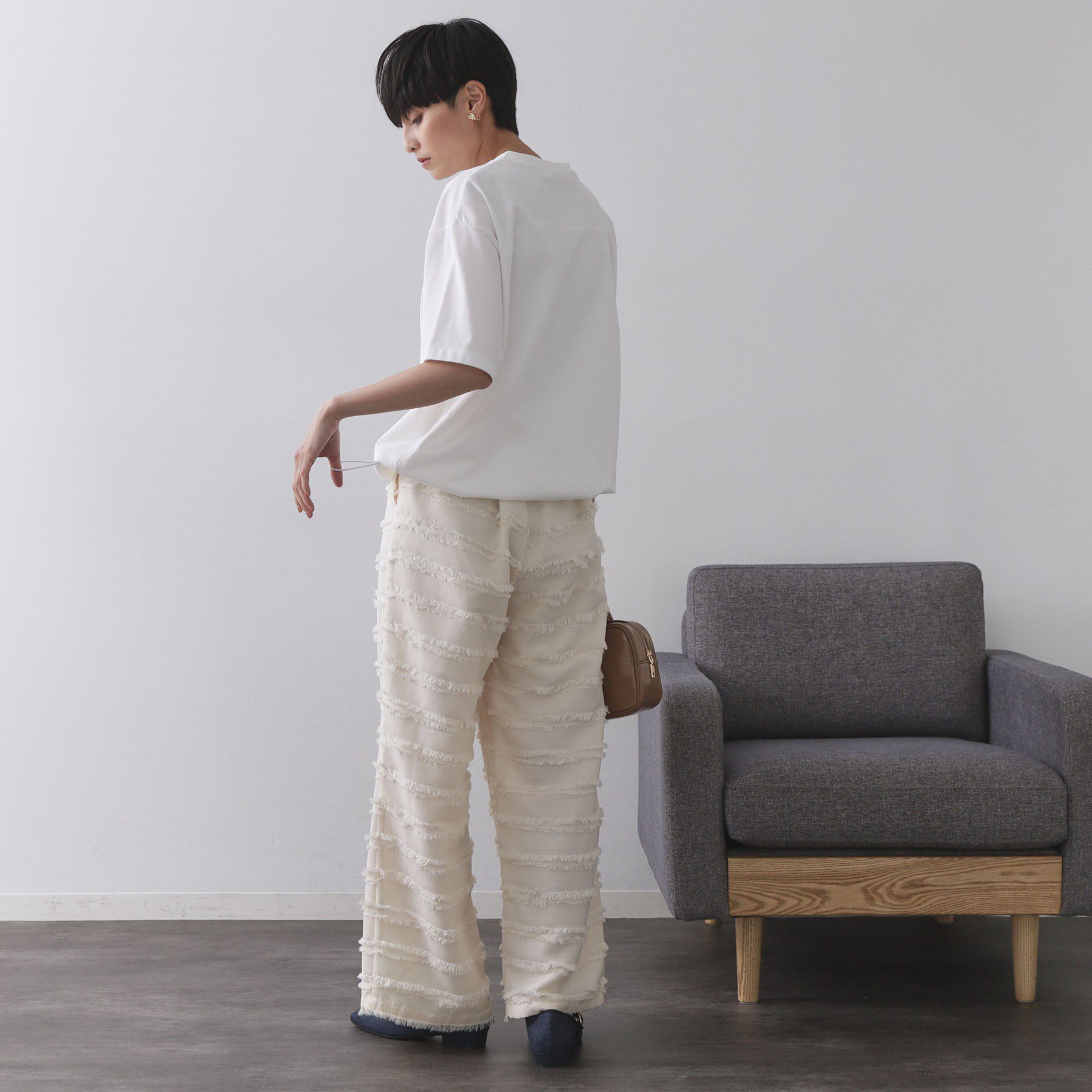 OPAQUE.CLIP「裾ドロストTシャツ【洗濯機洗い可】」|Tシャツ・カットソー|