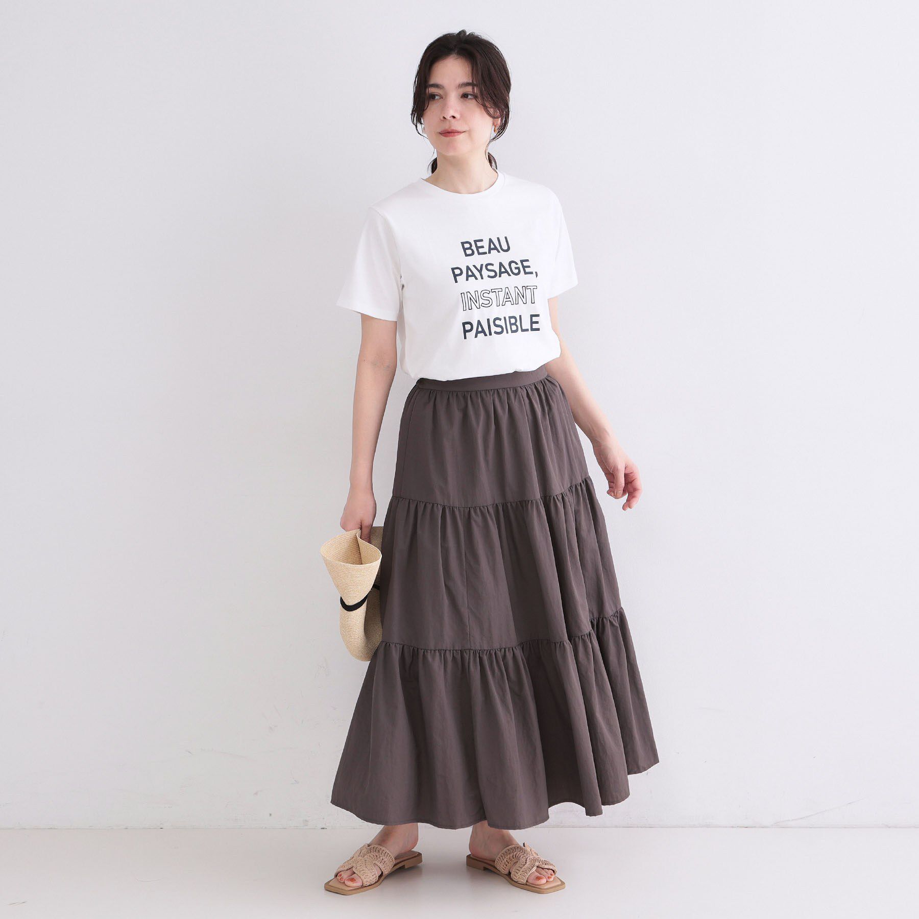 OPAQUE.CLIP「ロゴプリント刺繍アソートTシャツ【洗濯機OK】」|Tシャツ・カットソー|