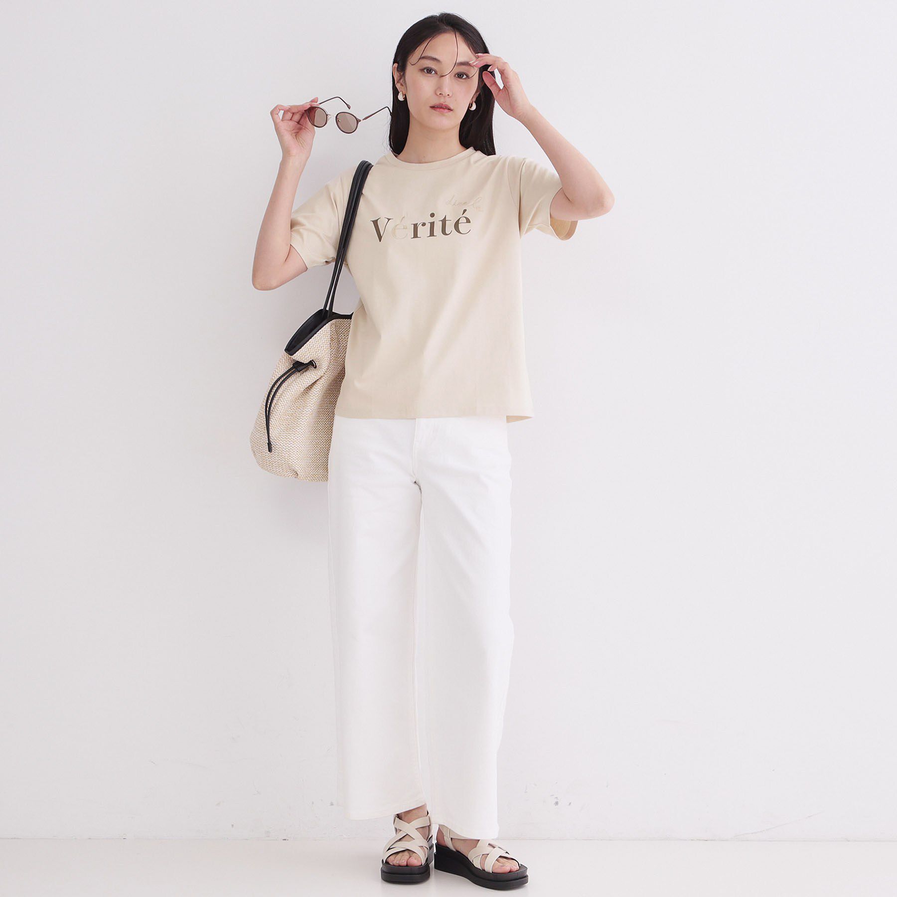 OPAQUE.CLIP「ロゴプリント刺繍アソートTシャツ【洗濯機OK】」|Tシャツ・カットソー|