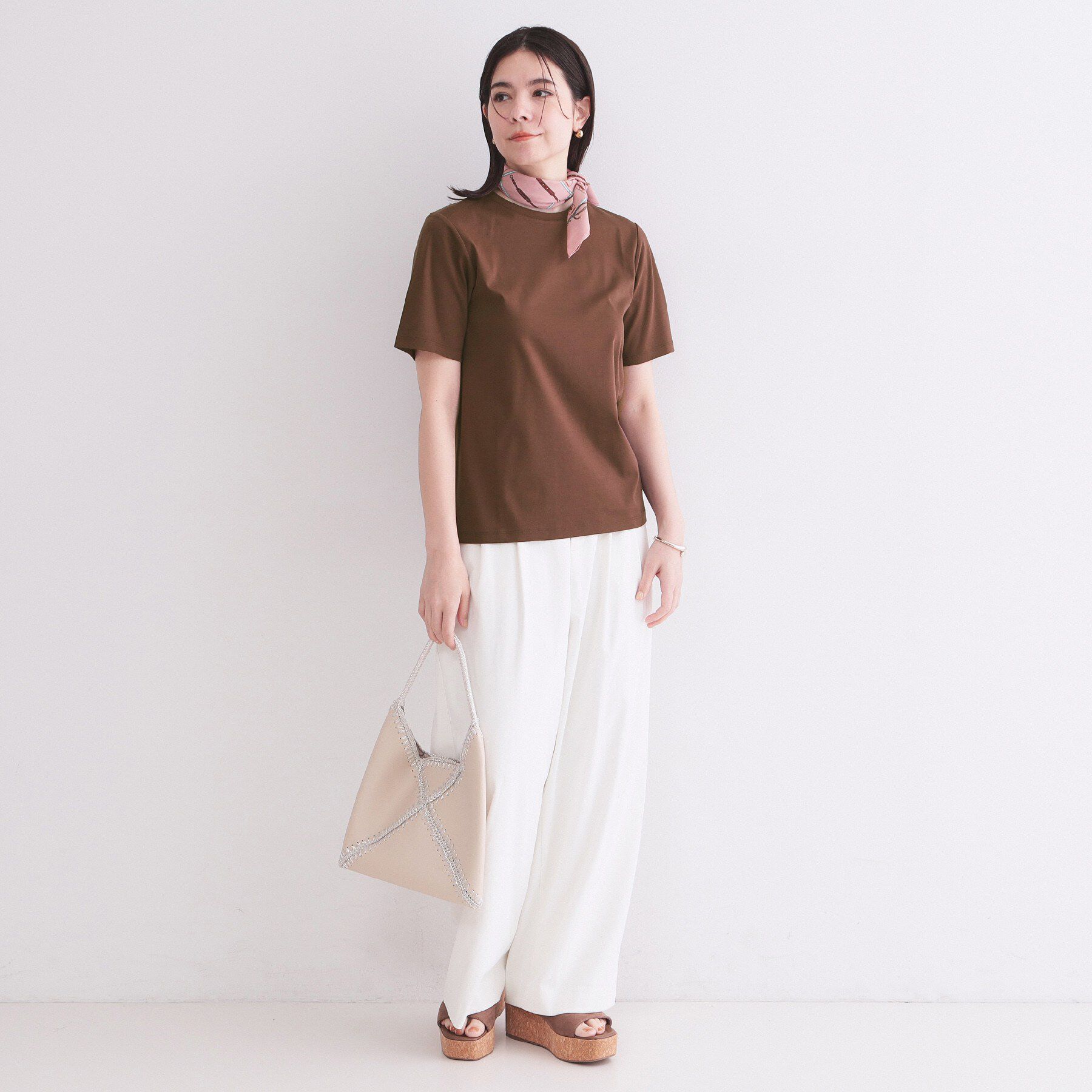 OPAQUE.CLIP「ベーシックTシャツ／オーガニックコットン混【洗濯機OK】」|Tシャツ・カットソー|