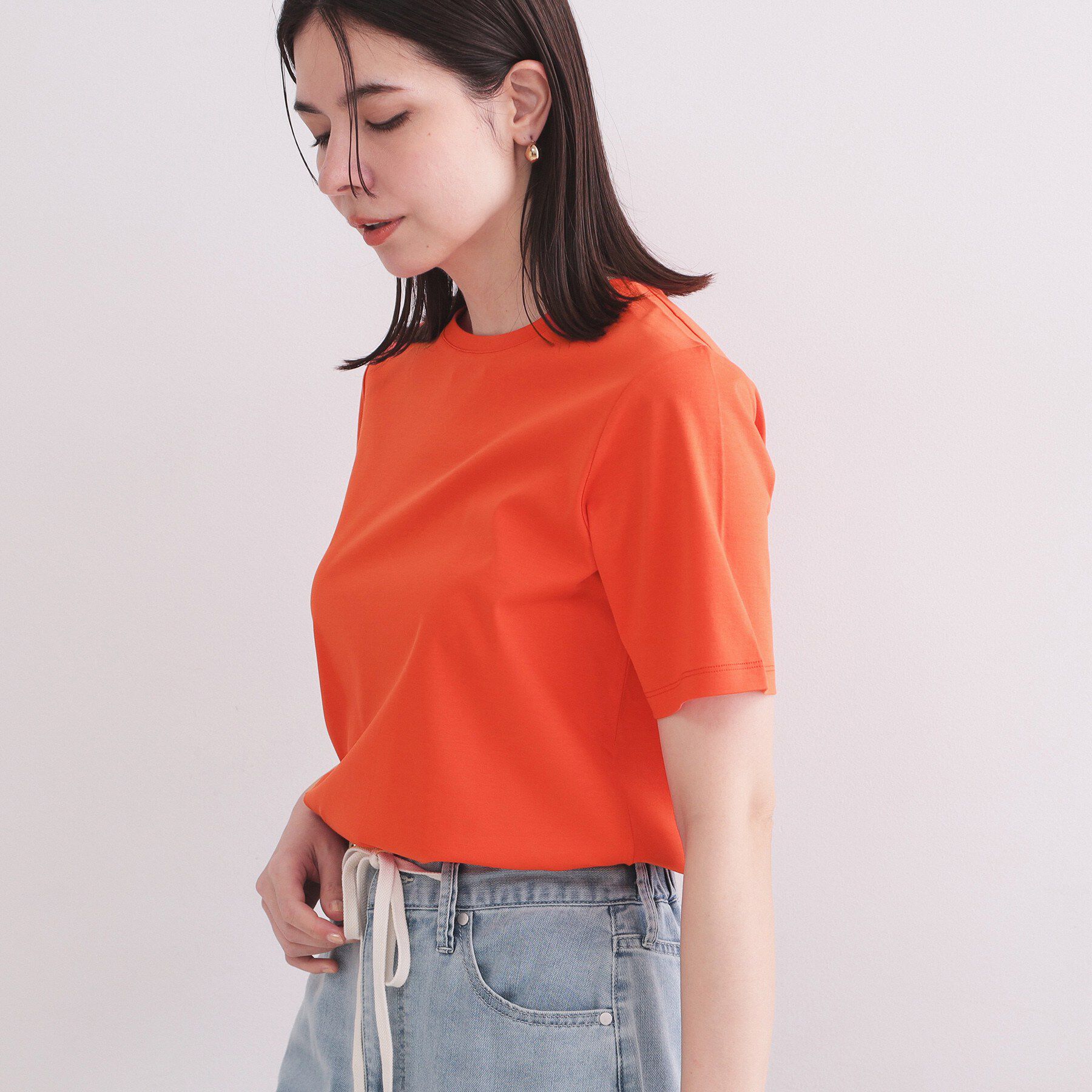 OPAQUE.CLIP「ベーシックTシャツ／オーガニックコットン混【洗濯機OK】」|Tシャツ・カットソー|