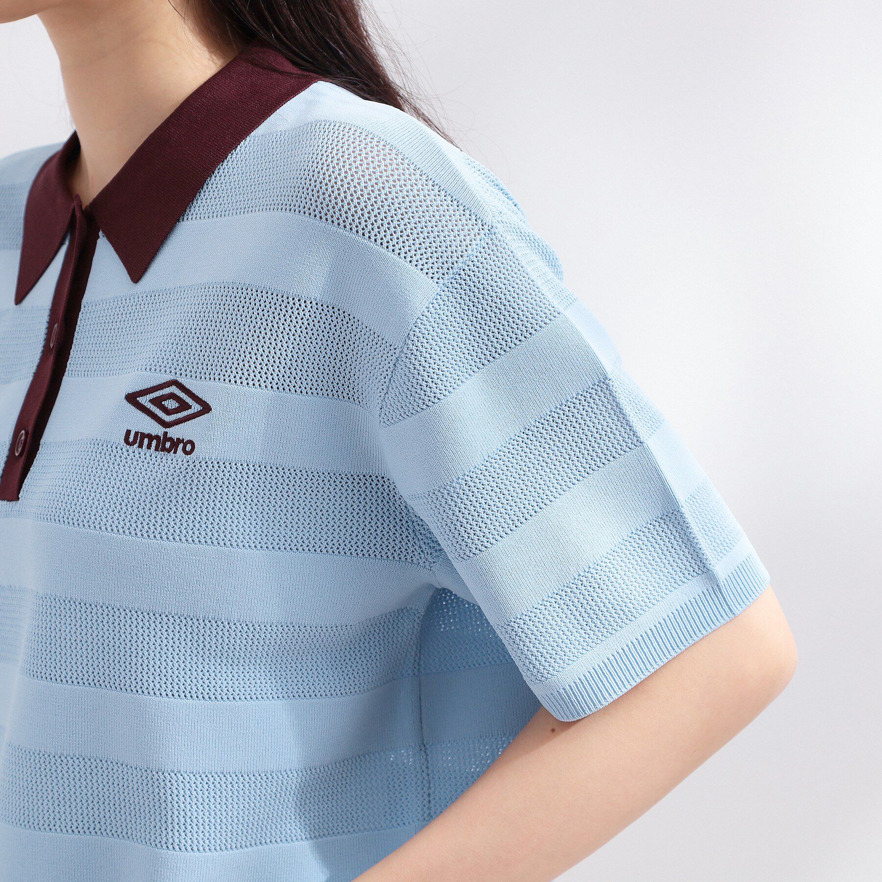 OPAQUE.CLIP「◆【umbro／アンブロ】メッシュボーダー配色ポロニット」|ニット・セーター|