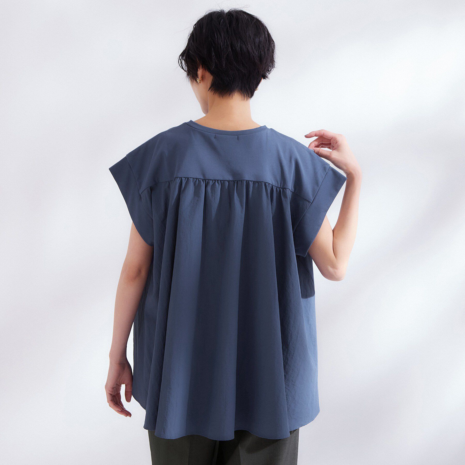 OPAQUE.CLIP「【接触冷感】バックフレアドッキングカットソー《洗濯機OK》」|Tシャツ・カットソー|