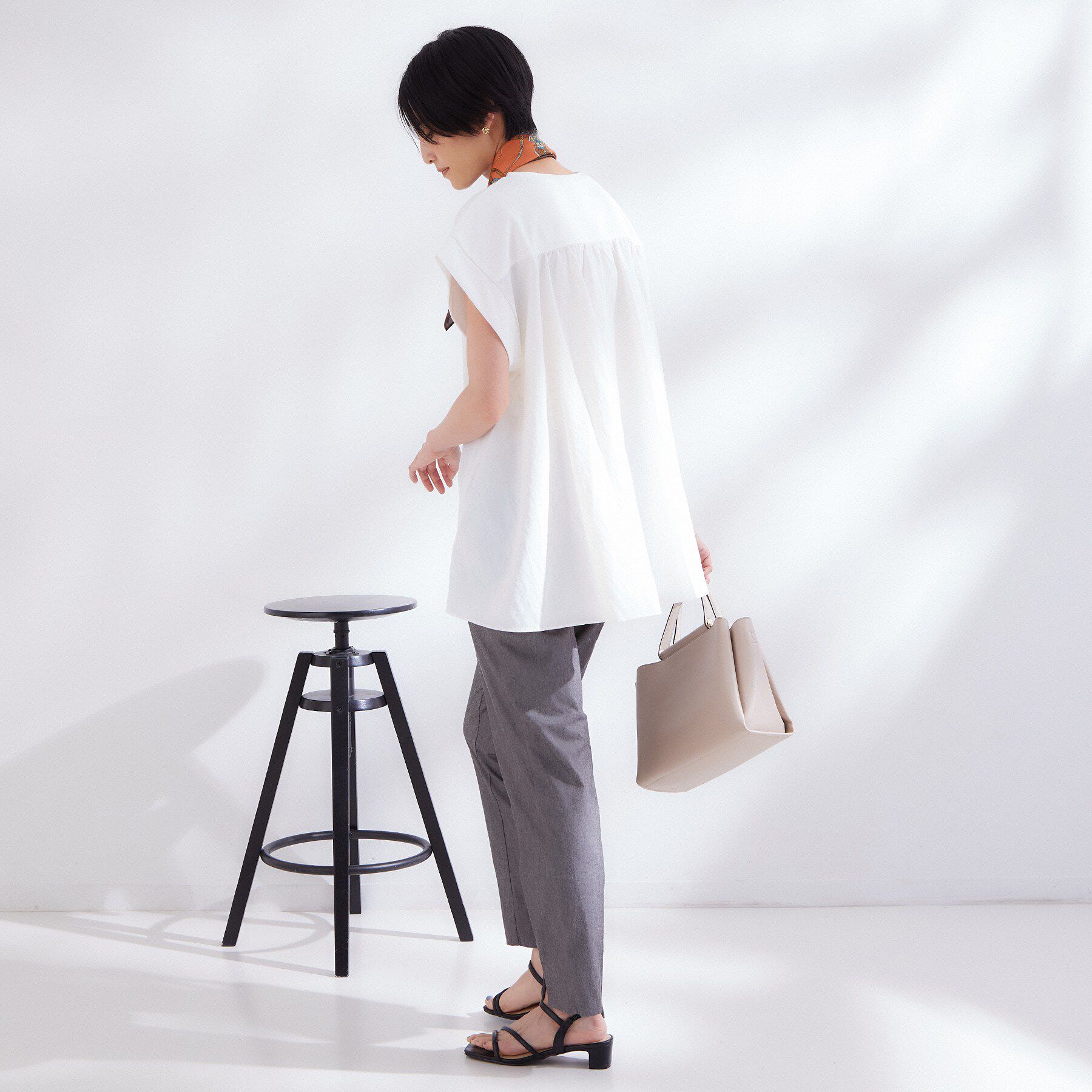OPAQUE.CLIP「【接触冷感】バックフレアドッキングカットソー《洗濯機OK》」|Tシャツ・カットソー|