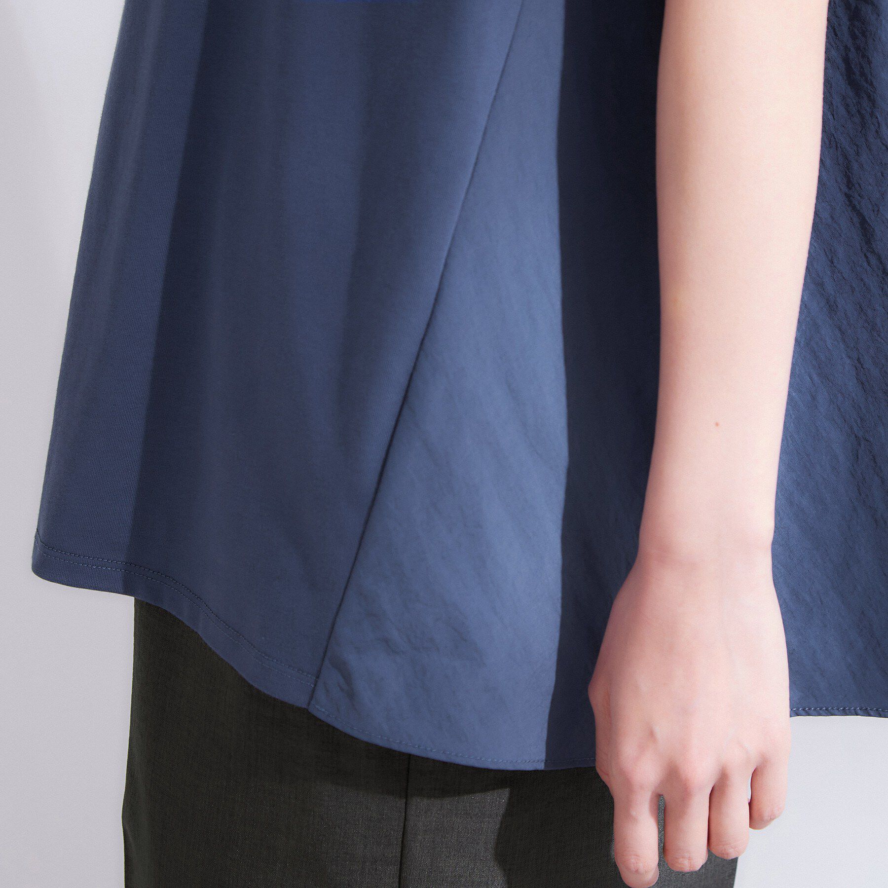 OPAQUE.CLIP「【接触冷感】バックフレアドッキングカットソー《洗濯機OK》」|Tシャツ・カットソー|