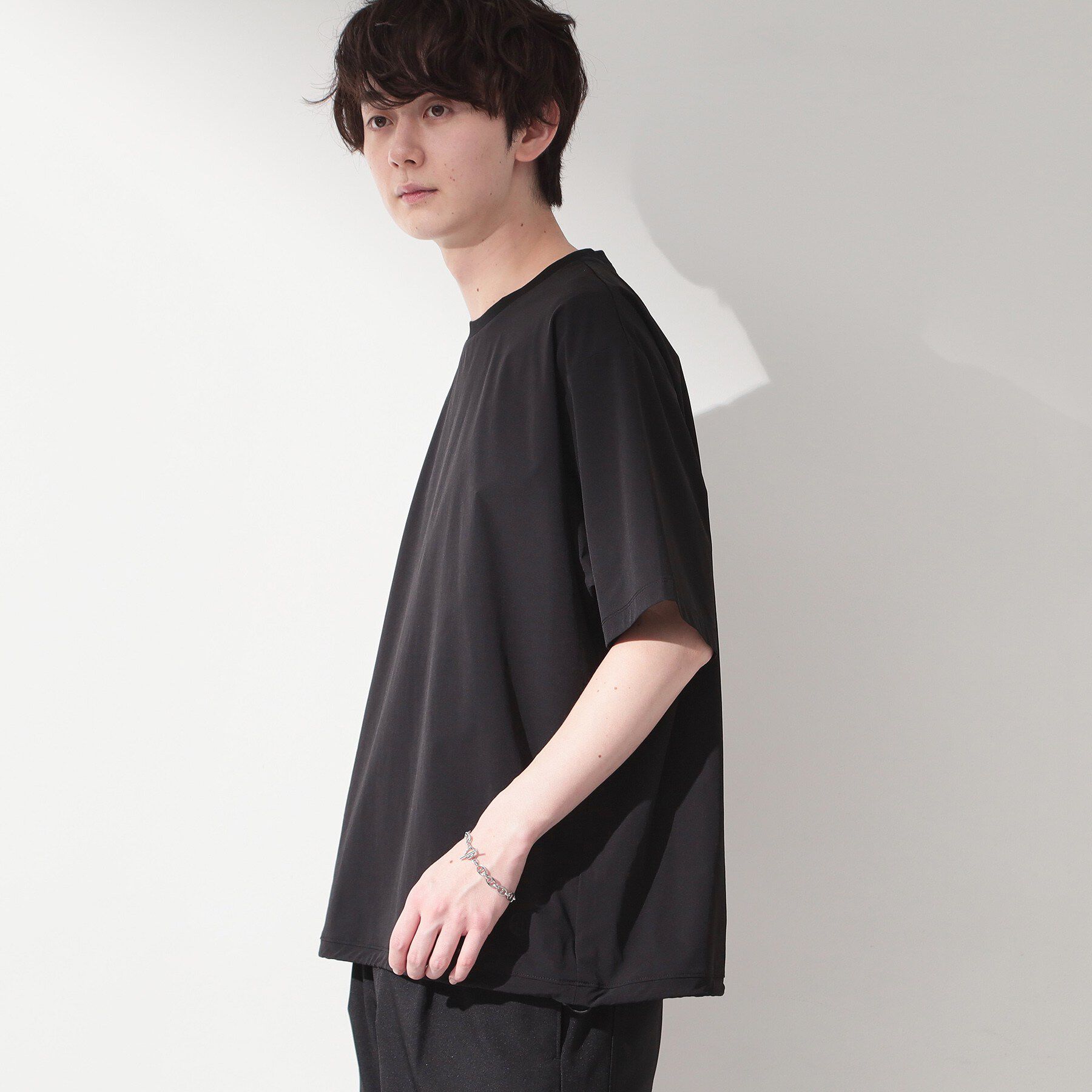 THE SHOP TK「【KURO】 ポリバレント ドローコード付き 半袖Tシャツ 接触冷感/UVカット/洗濯機OK」|Tシャツ・カットソー|