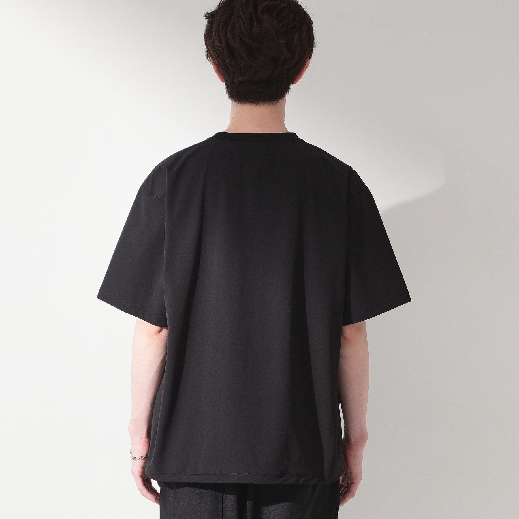 THE SHOP TK「【KURO】 ポリバレント ドローコード付き 半袖Tシャツ 接触冷感/UVカット/洗濯機OK」|Tシャツ・カットソー|