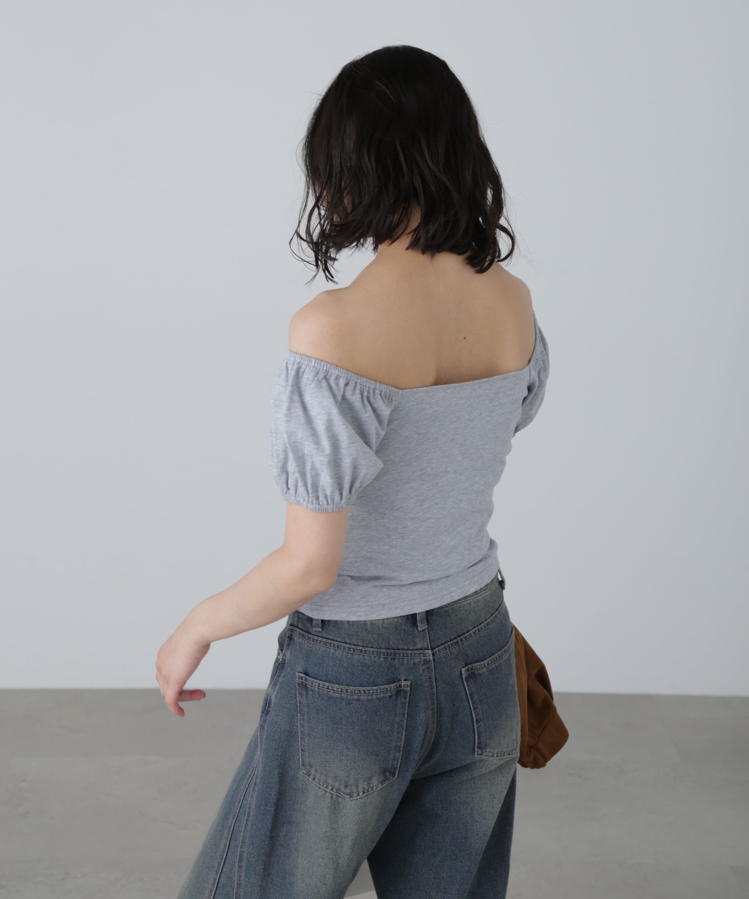  「オフショルギャザーカットソー」|Tシャツ・カットソー|
