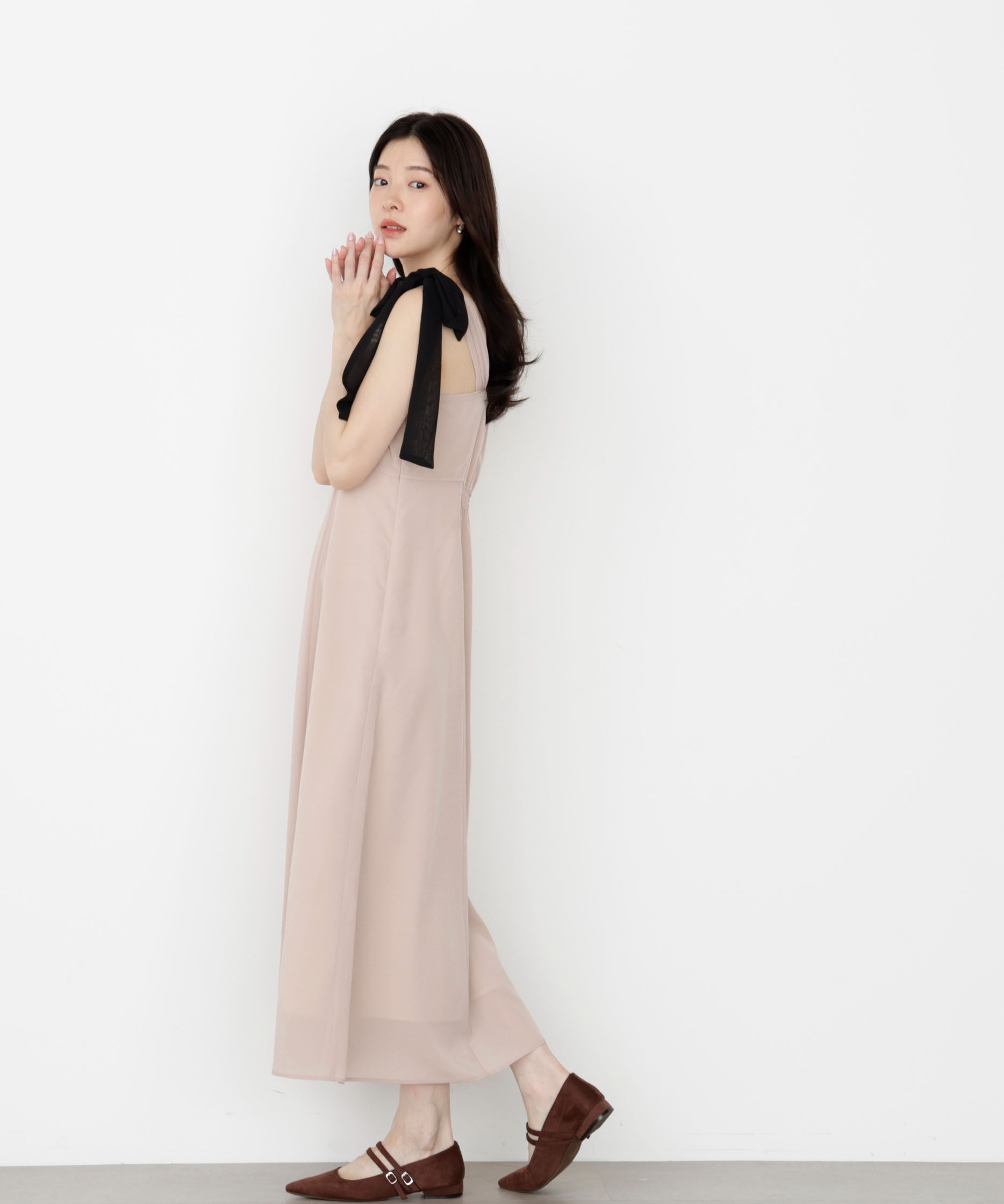 PROPORTION BODY DRESSING「《EDIT COLOGNE》肩リボンキャミワンピース 25AW」|ワンピース|