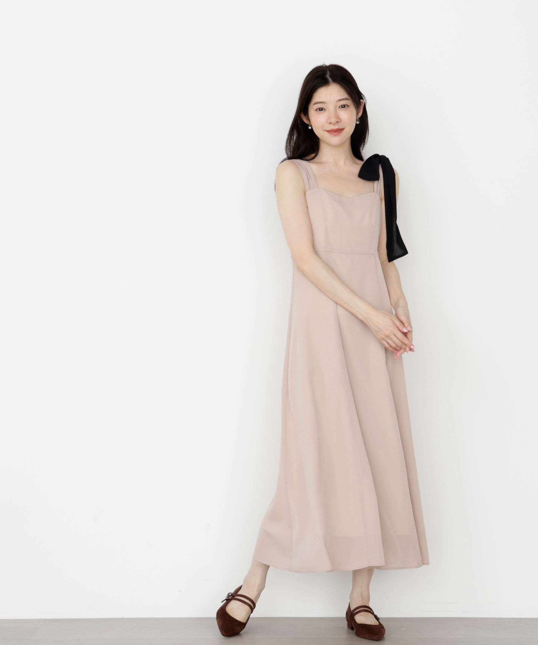 PROPORTION BODY DRESSING「《EDIT COLOGNE》肩リボンキャミワンピース 25AW」|ワンピース|