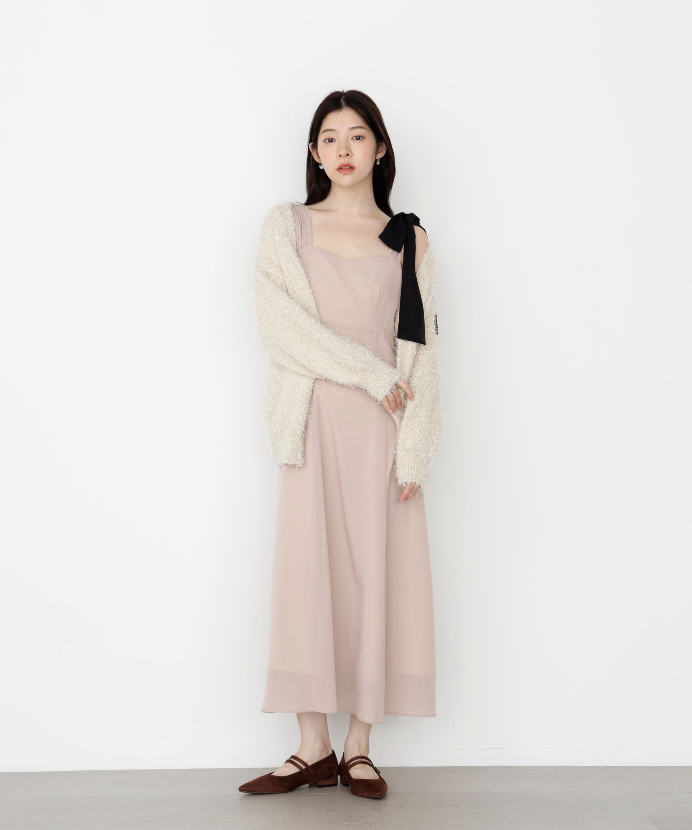 PROPORTION BODY DRESSING「《EDIT COLOGNE》肩リボンキャミワンピース 25AW」|ワンピース|