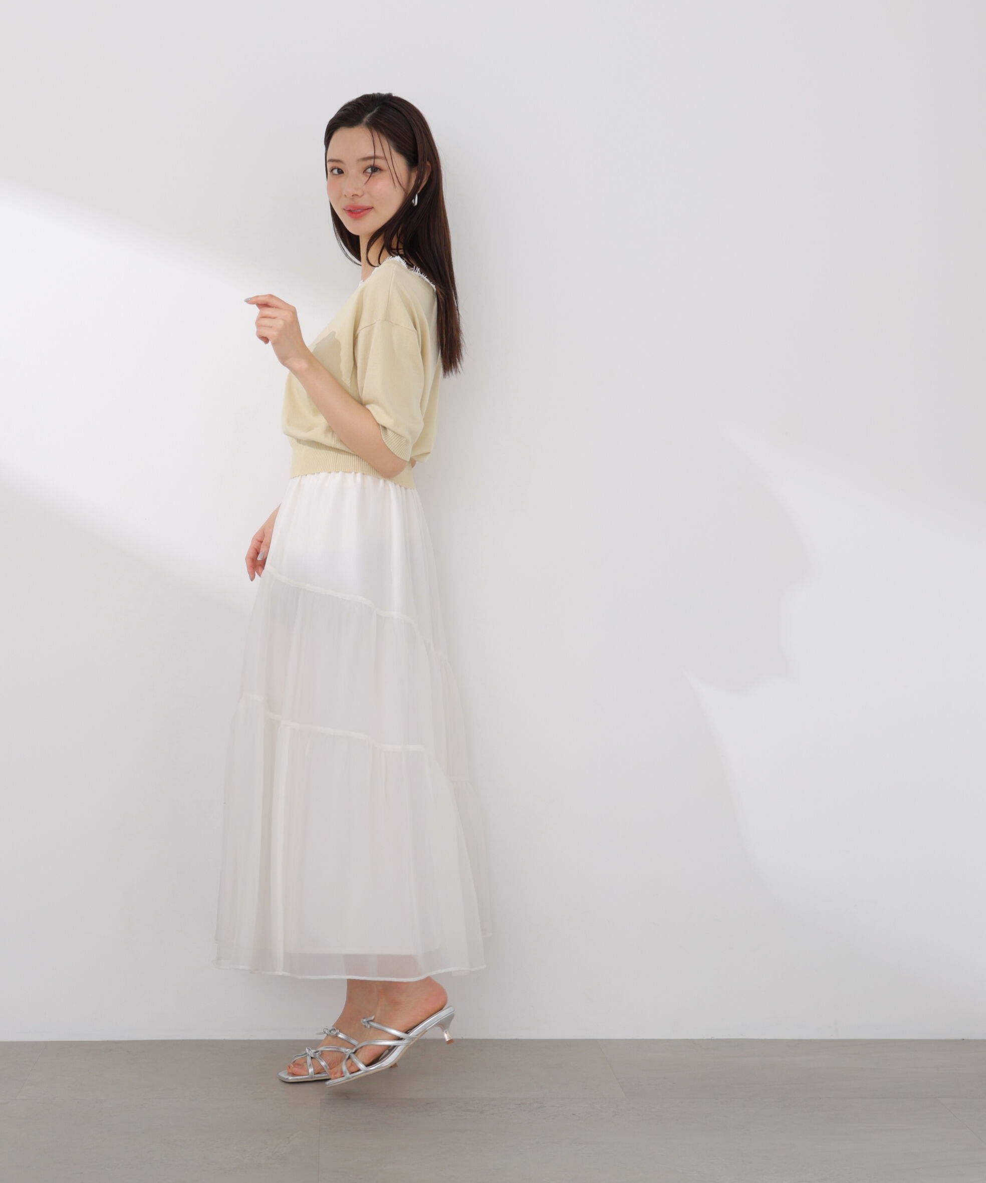 PROPORTION BODY DRESSING「レース付き短丈ニット 26SS」|ニット・セーター|