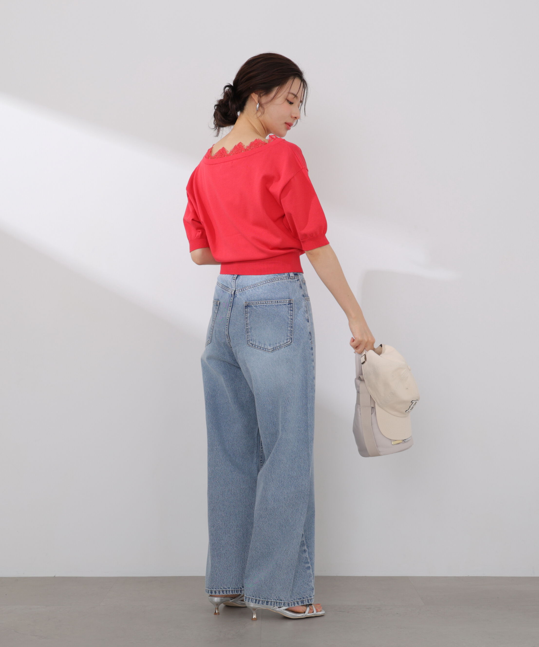 PROPORTION BODY DRESSING「レース付き短丈ニット 26SS」|ニット・セーター|