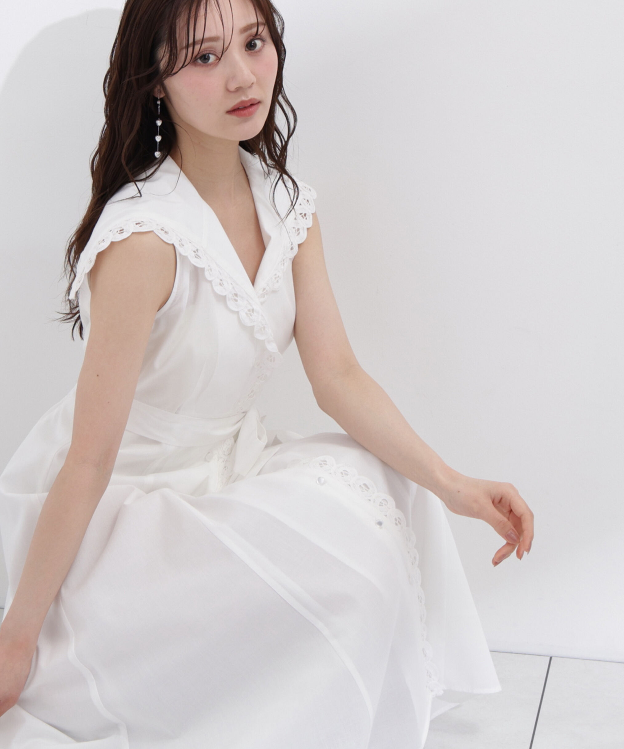 PROPORTION BODY DRESSING「＜中川紅葉さん着用＞セーラーカラーレーストリムワンピース」|ワンピース|