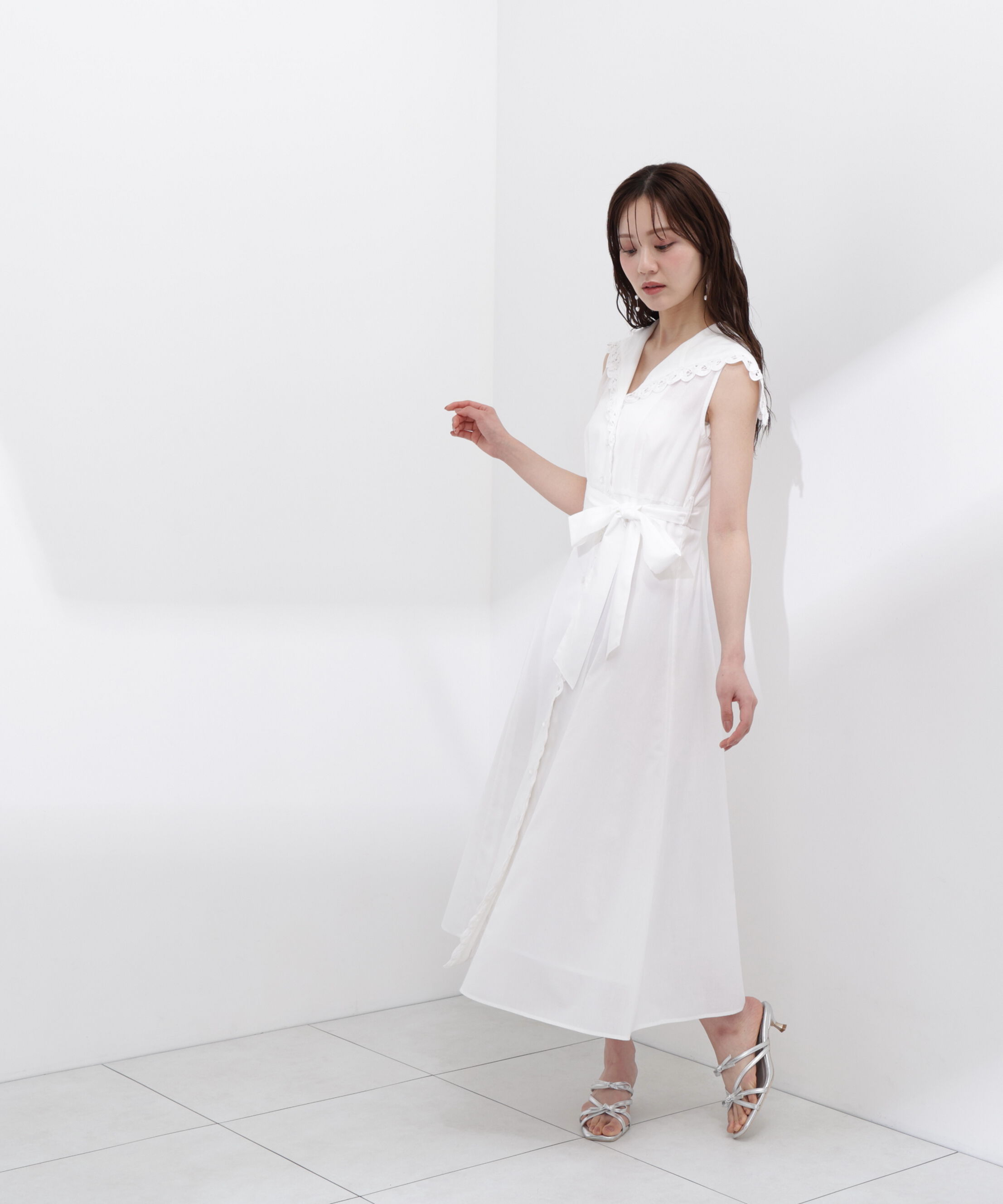 PROPORTION BODY DRESSING「＜中川紅葉さん着用＞セーラーカラーレーストリムワンピース」|ワンピース|