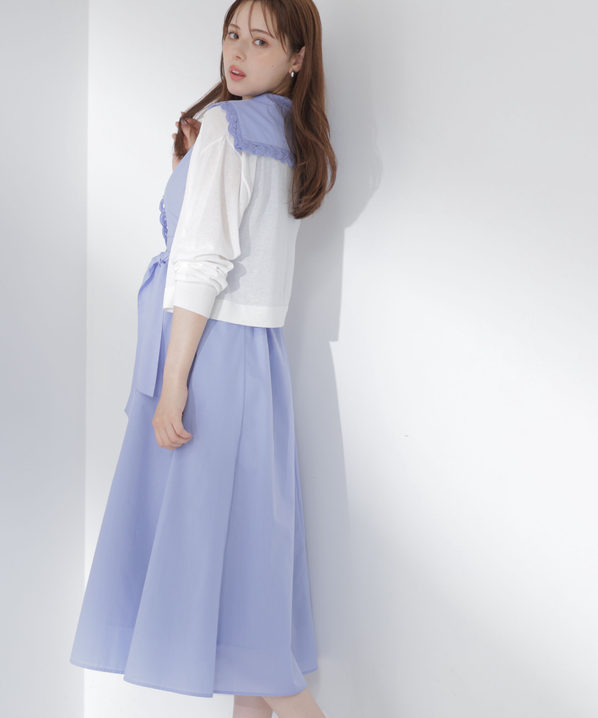 PROPORTION BODY DRESSING「＜中川紅葉さん着用＞セーラーカラーレーストリムワンピース」|ワンピース|