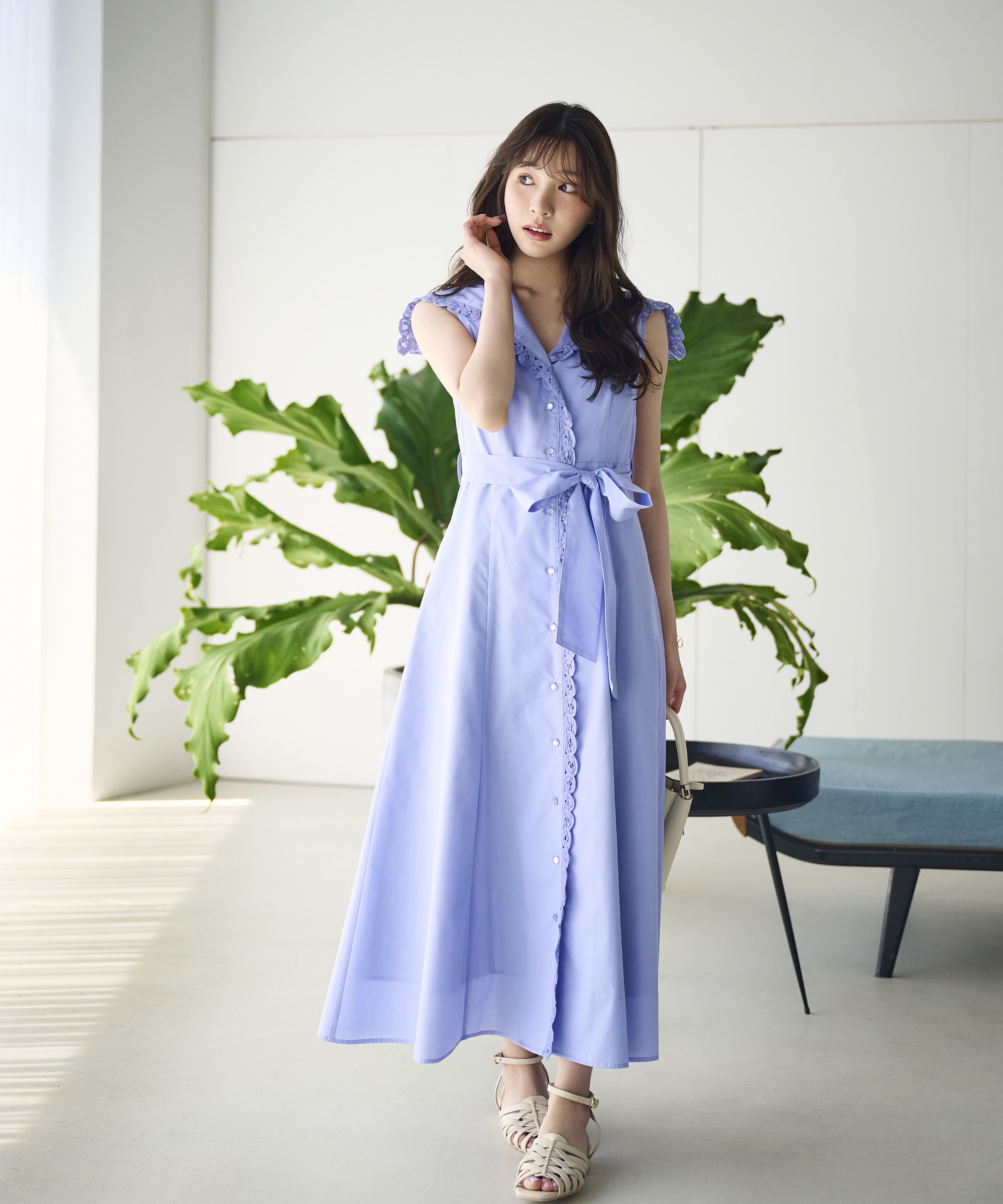PROPORTION BODY DRESSING「＜中川紅葉さん着用＞セーラーカラーレーストリムワンピース」|ワンピース|