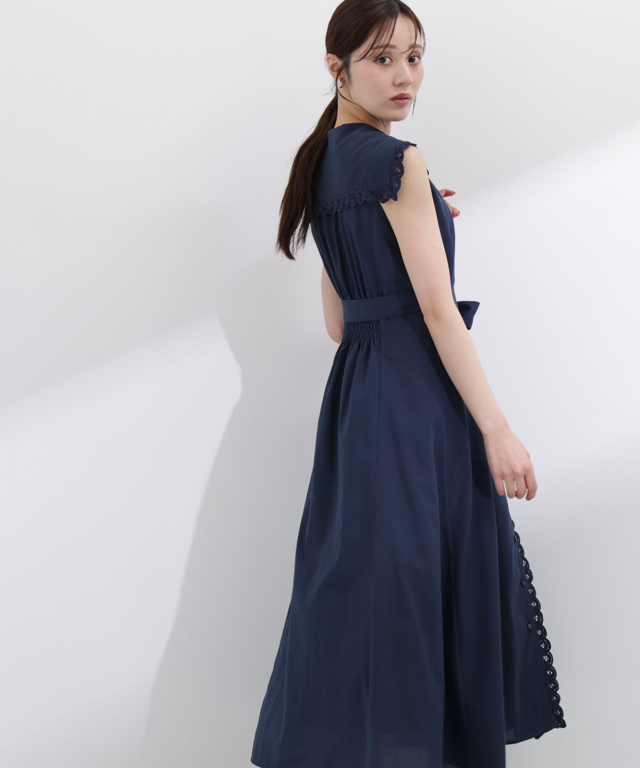 PROPORTION BODY DRESSING「＜中川紅葉さん着用＞セーラーカラーレーストリムワンピース」|ワンピース|