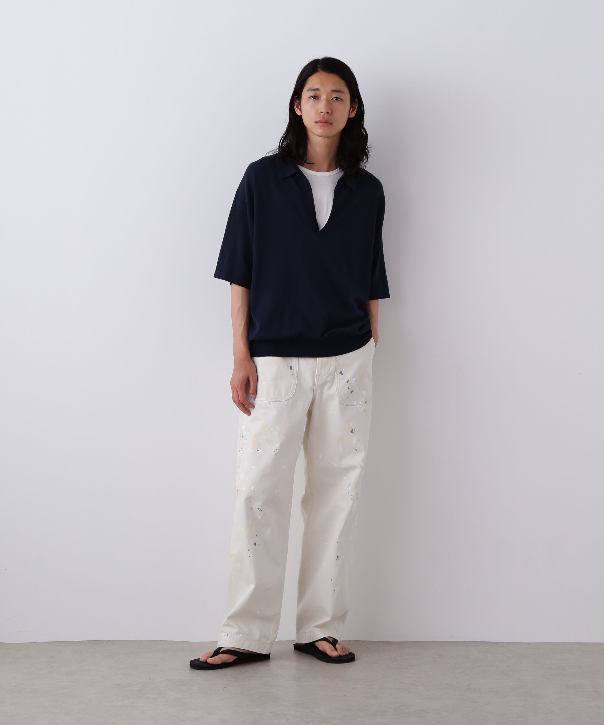 YLEVE 「YLEVE / COTTON LINEN KNIT SKIPPER POLO」|ニット・セーター|