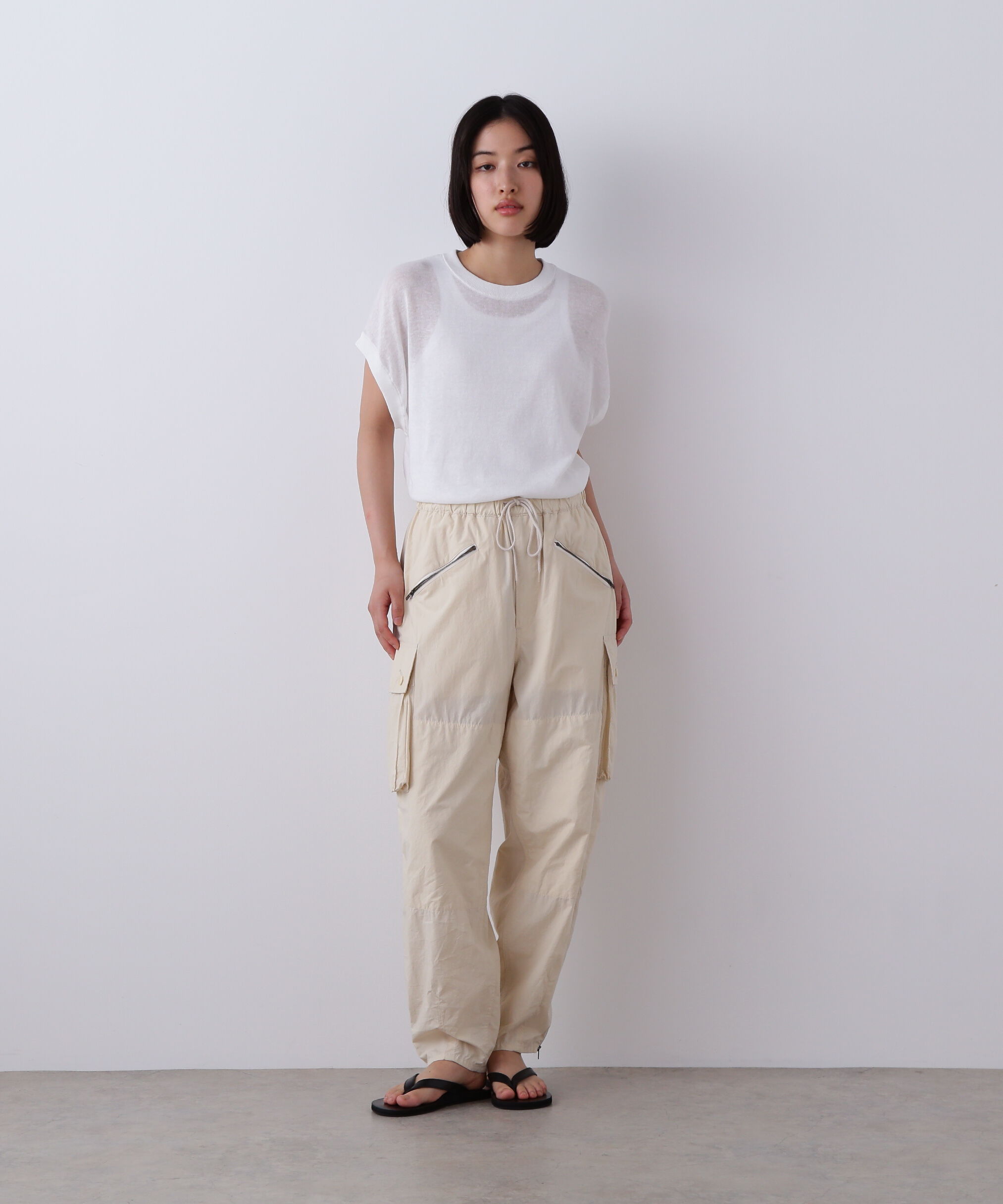 YLEVE 「YLEVE / COTTON LINEN KNIT ASYMMETRY PULLOVER」|ニット・セーター|